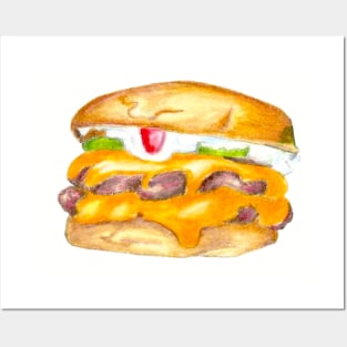 Double Patty Cheeseburger Posters and Art